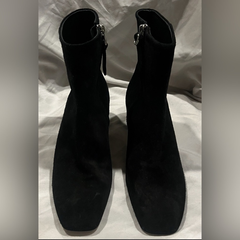 AEYDE BLACK SUEDE ANKLE BOOTIES ZIP BLOCK HEEL NEW EU 40 US 9 $495 - Picture 10 of 11
